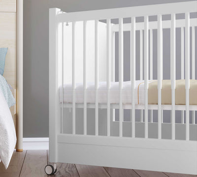 Shtrat i bardhë me rrota për fëmijë (60x120 cm) (60x120 cm)