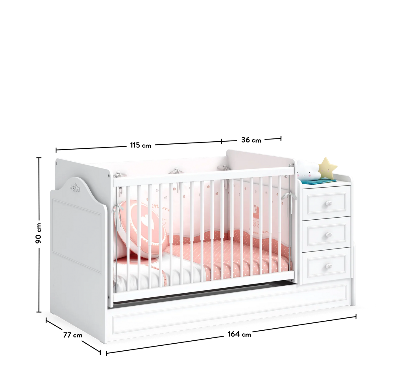 Baby Romantic Shtrat i bebave që luhatet dhe shëndrrohet