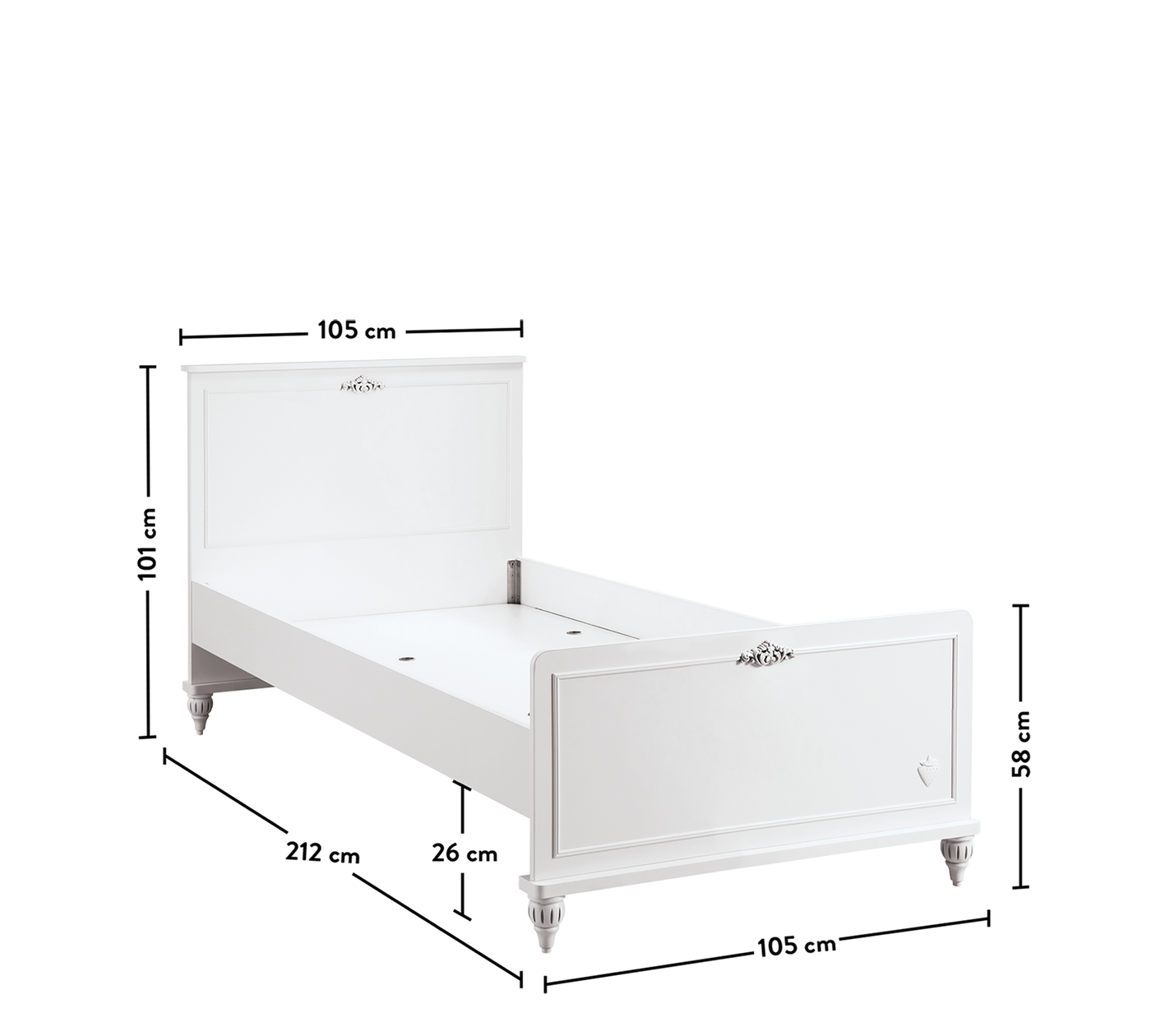 Romantica Shtrat (pa kokë) (100x200 cm)