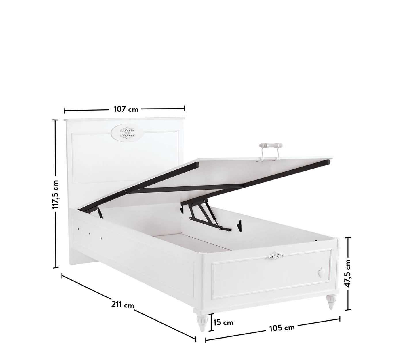 Romantica Shtrat me bazë (mekanizëm hapjeje)