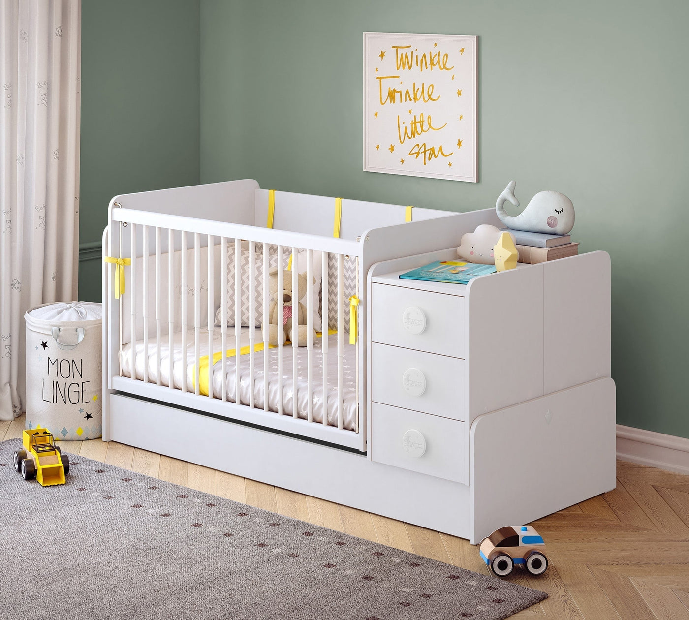 Baby Cotton Shtrat i bebave që luhatet dhe shëndrrohet