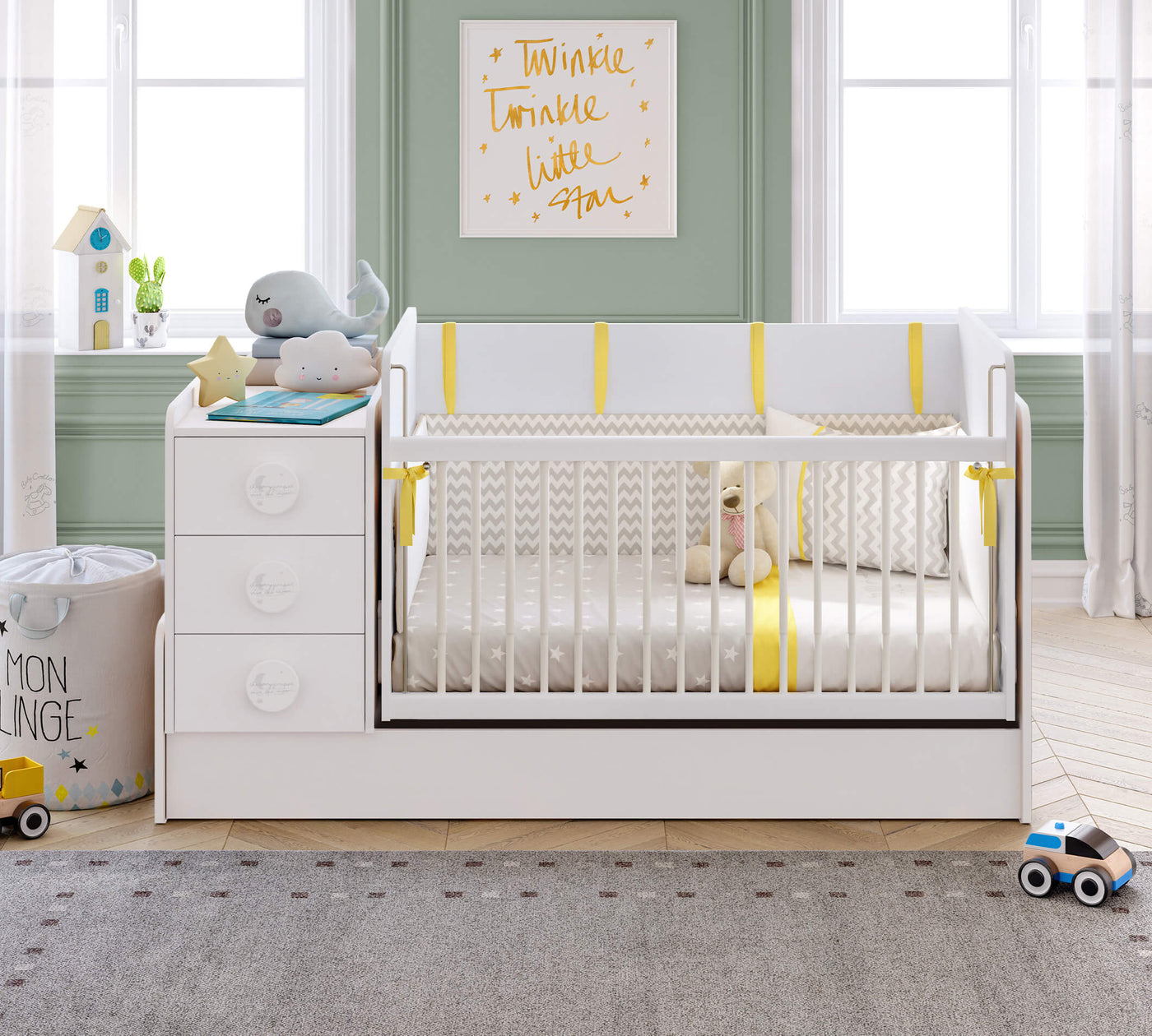 Baby Cotton Shtrat i bebave që luhatet dhe shëndrrohet