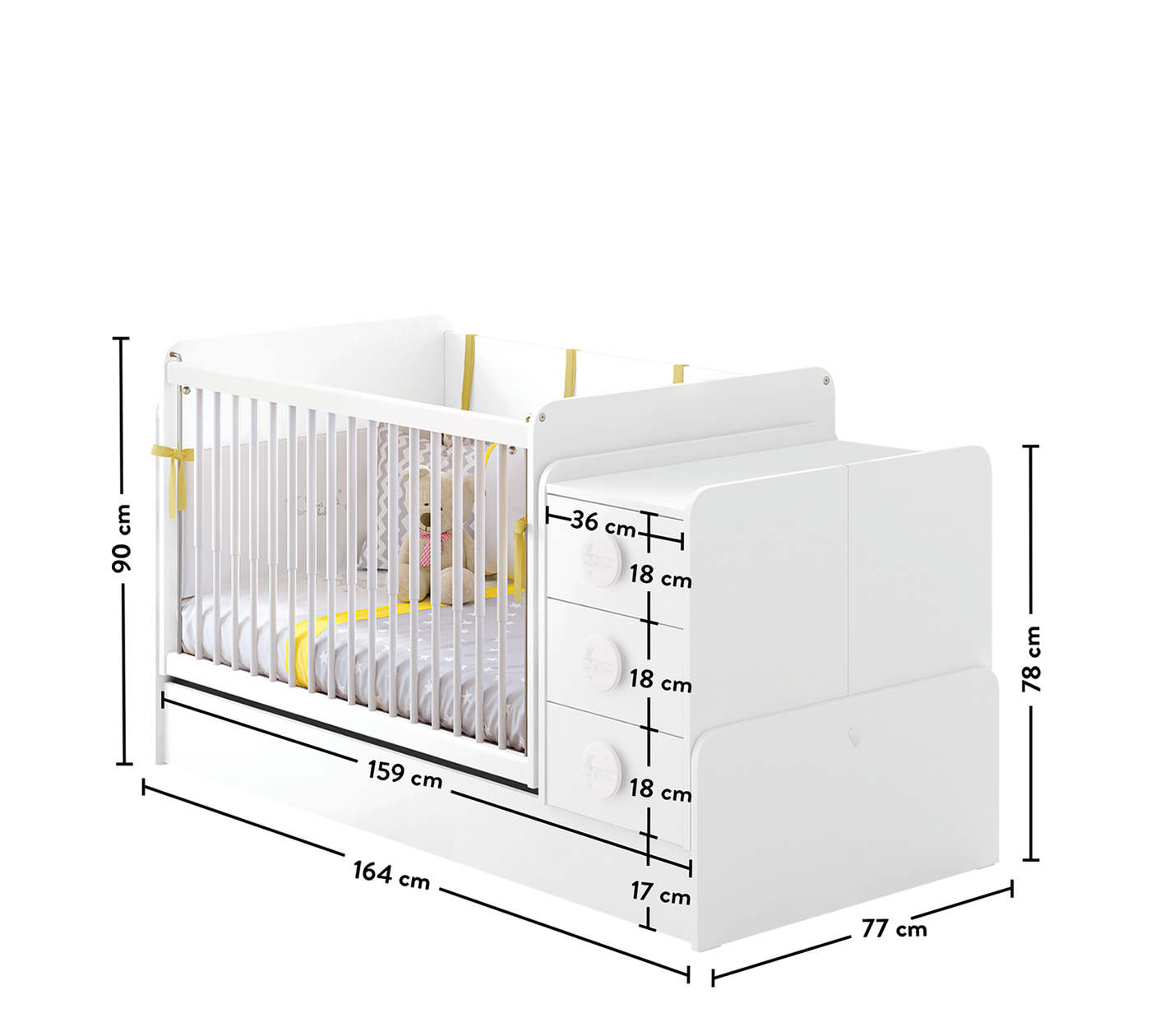 Baby Cotton Shtrat i bebave që luhatet dhe shëndrrohet