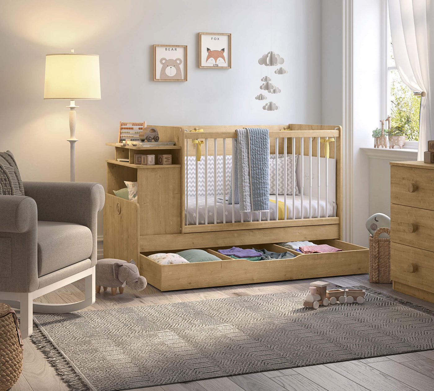 MOCHA BABY BED Fijokë poshtë Shtratit (70x145 cm)