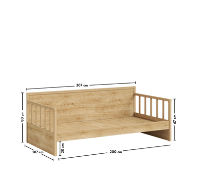 Daybed Shtrat pa Çati (Mocha) (100x200 cm)