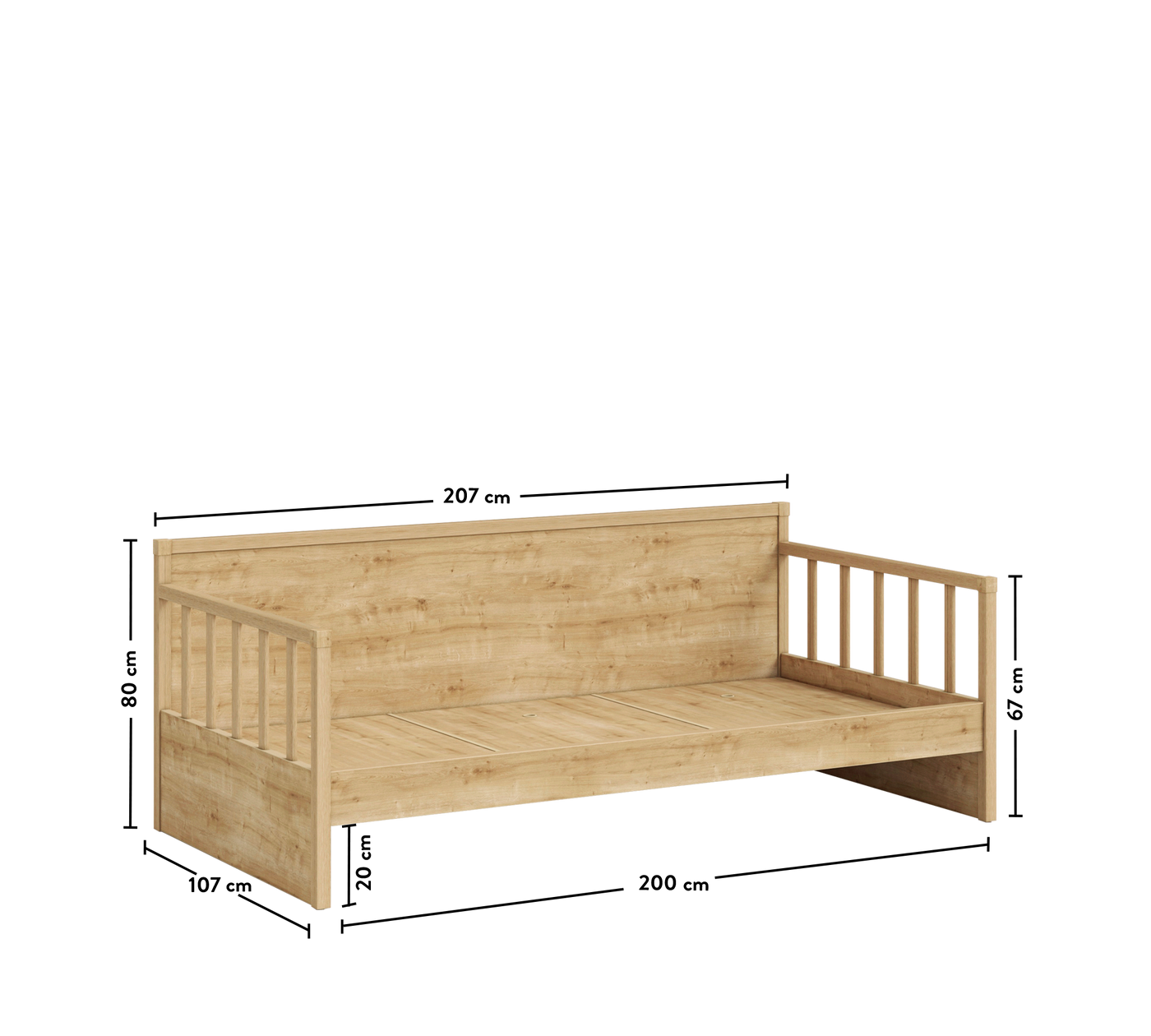 Daybed Mocha Shtrat + nënshtrat (100x200 cm)