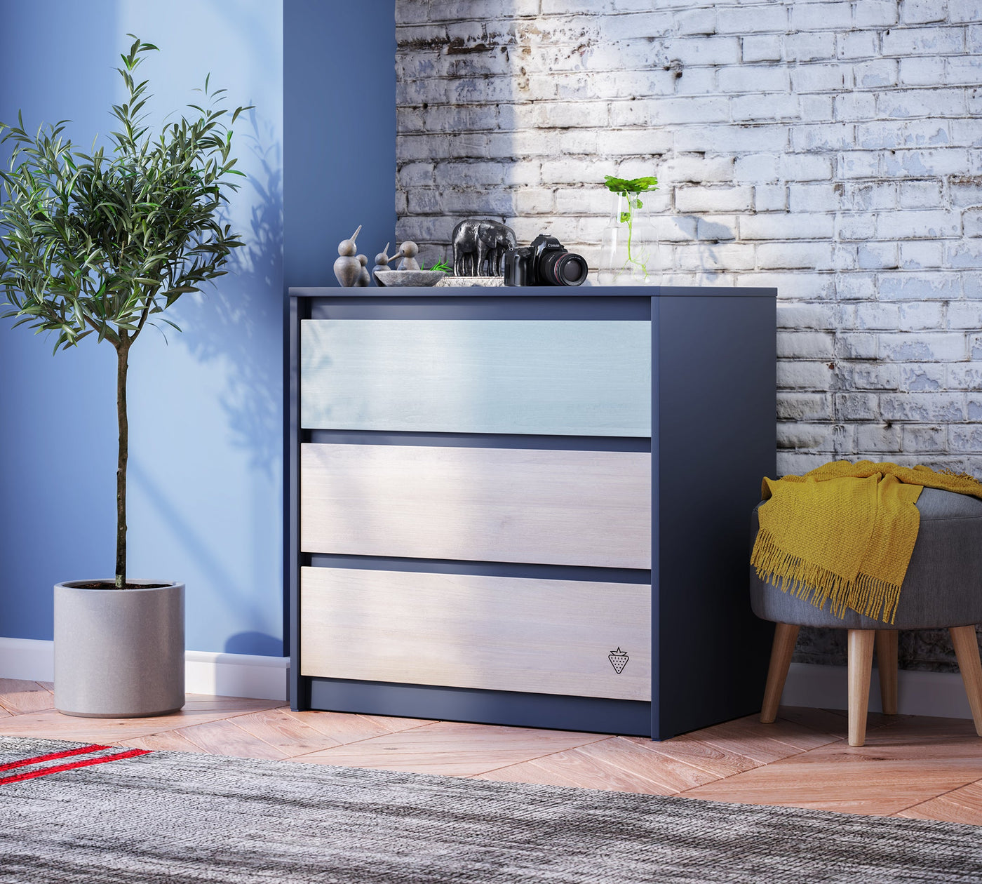 Trio Komodë e ngushtë me fijoka