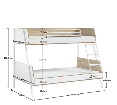 Modera Shtrat marinari i gjerë (dy katsh)(90x200-120x200cm)