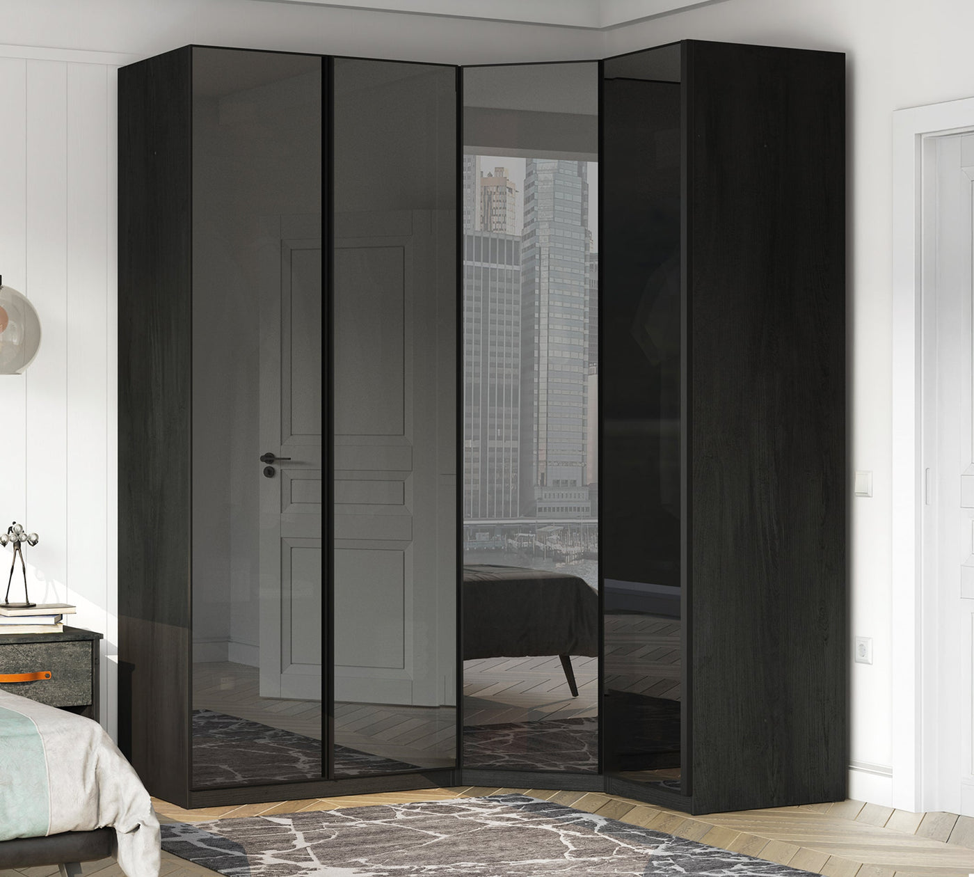 Dollap me 3 dyer E Zezë (Cam Kapaklı)