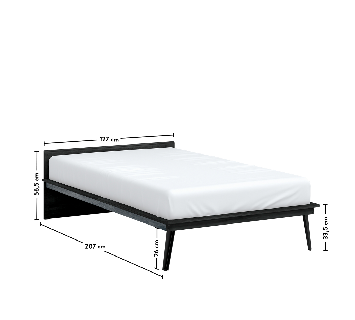 Dark Metal Kokë shtratisız Line Shtrat (120x200 cm)