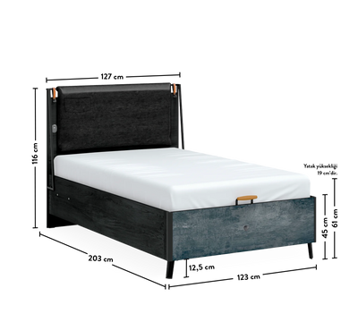 Dark Metal Shtrat me bazë (mekanizëm hapjeje)