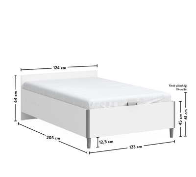 White Shtrat me bazë pa kokë (120x200 cm)