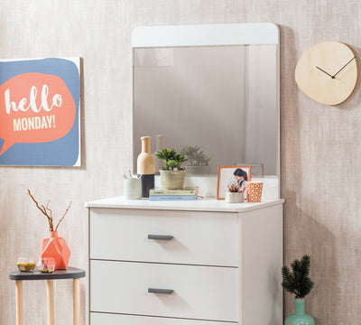 White Komodë me pasqyrë