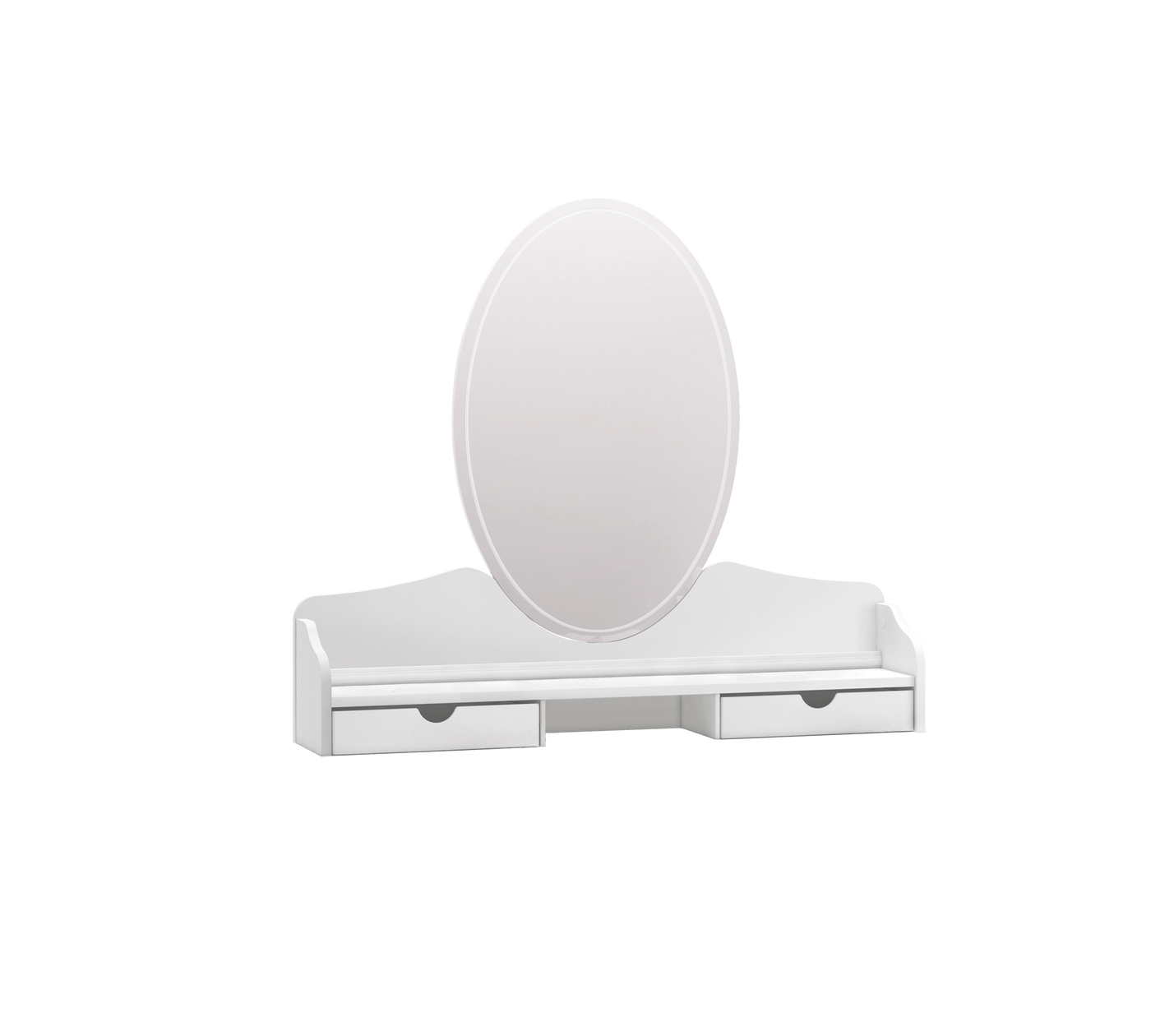 Rustic White Pasqyrë e komodës me Fijoka