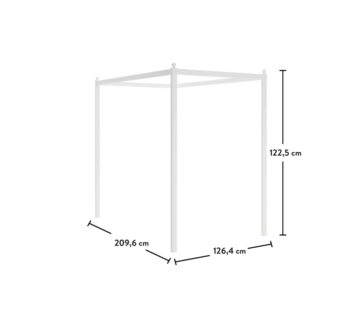 Rustik White Shtylla për perde të shtratit