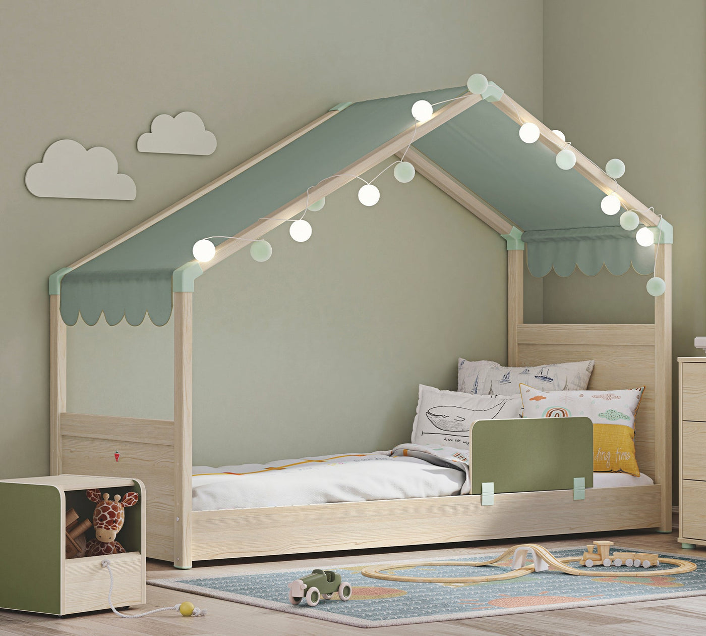 Montes Natural Shtrat me Çati anësore (90x200 cm)