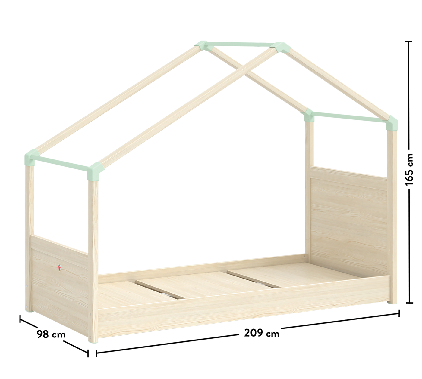 Montes Natural Shtrat me Çati anësore (90x200 cm)