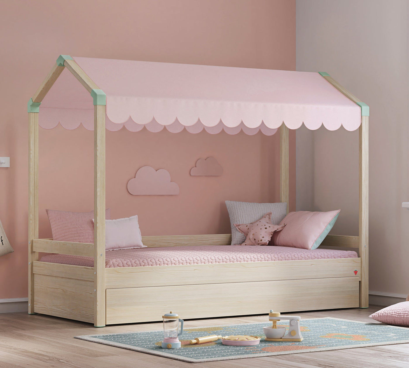 Montes Natural Tendë perde e shtratit të rrafshët (90x200 cm)