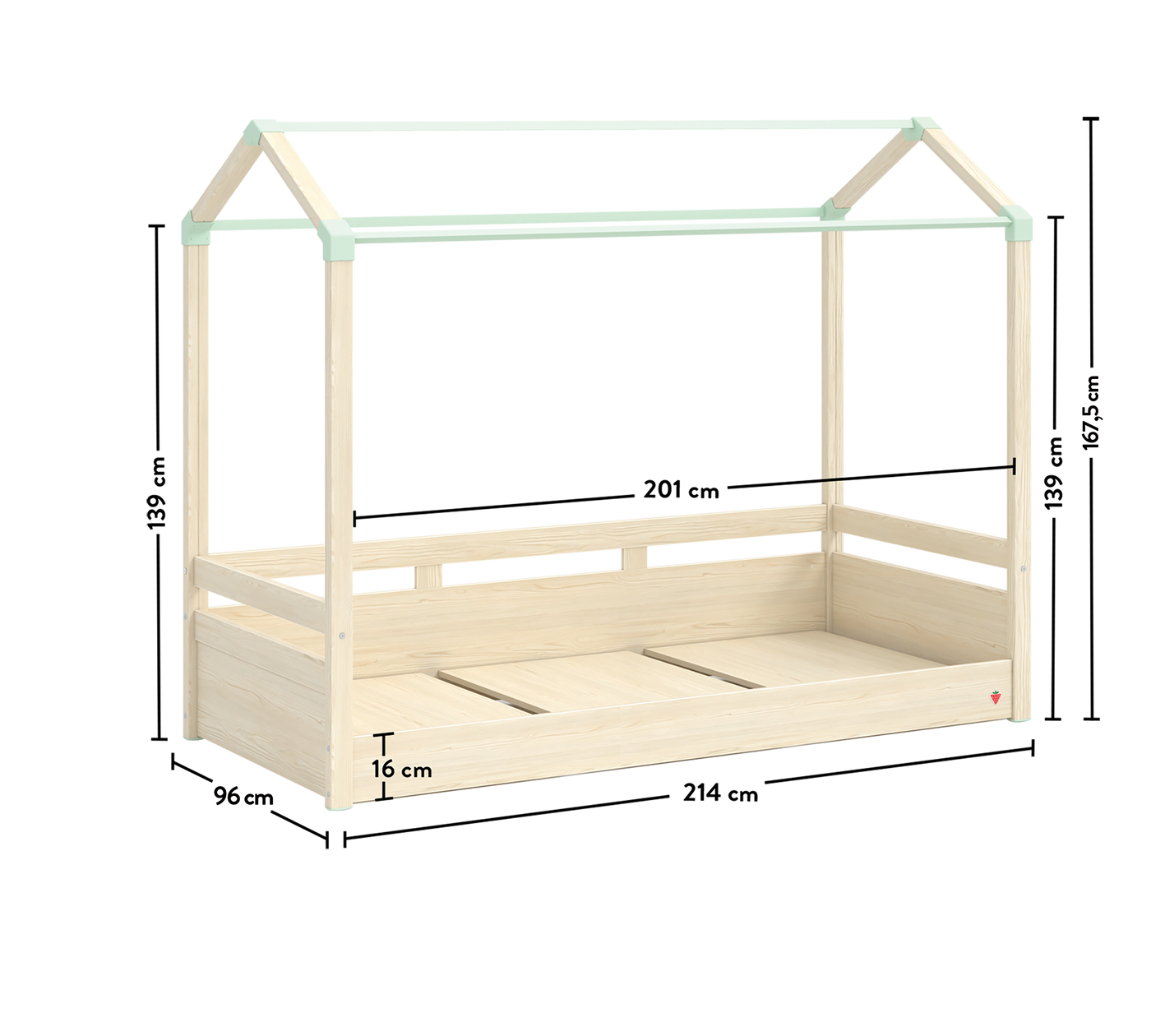 Montes Natural Tendë perde e shtratit të rrafshët (90x200 cm)