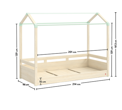 Montes Natural Tendë perde e shtratit të rrafshët (90x200 cm)