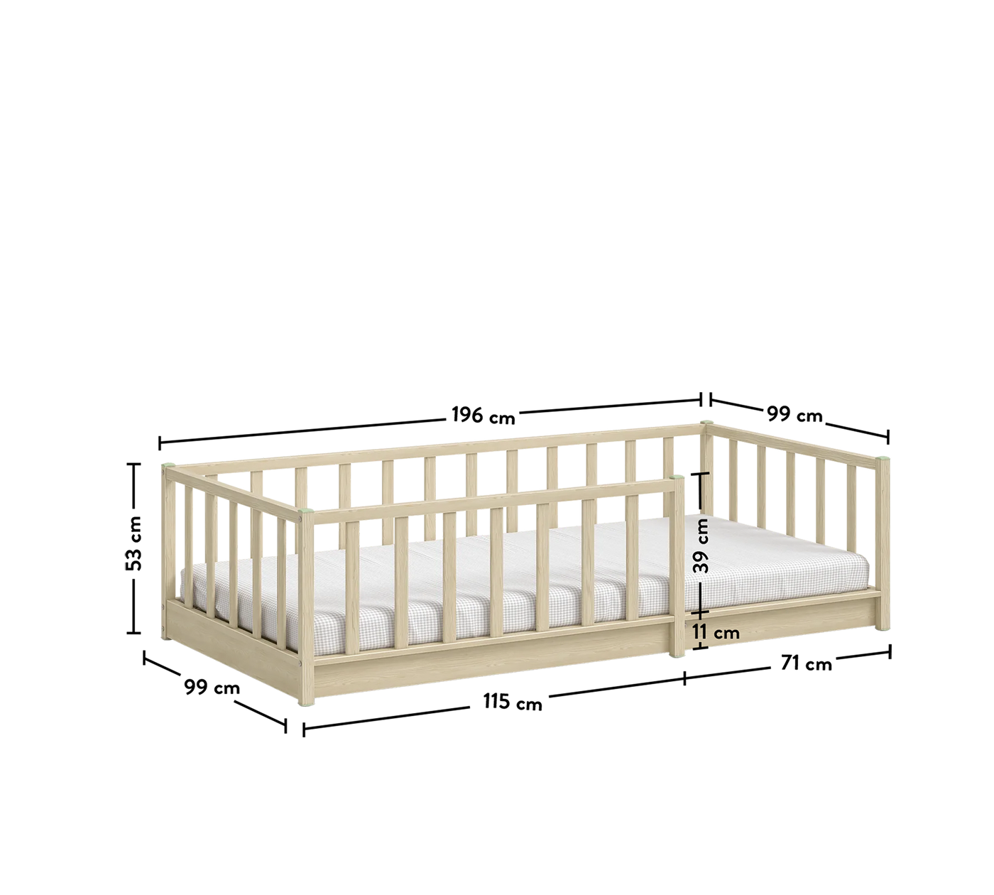 Line Shtrat pa Çati (Montes Natural) (90x190 cm)