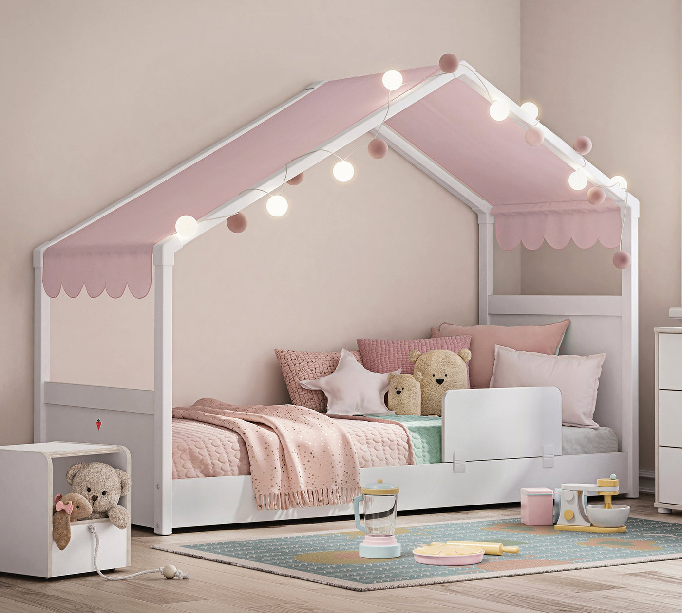 Montes White Shtrat me Çati anësore (90x200 cm)