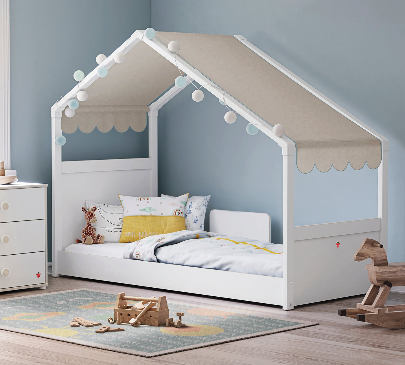 Montes White Shtrat me Çati anësore (90x200 cm)