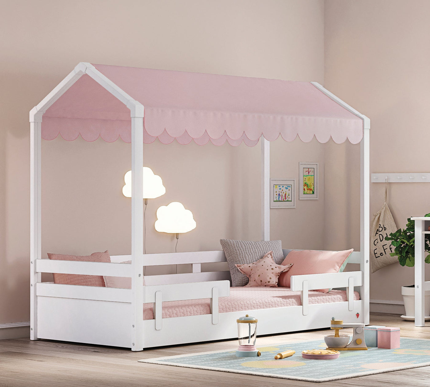 Montes White Tendë perde e shtratit të rrafshët (90x200 cm)