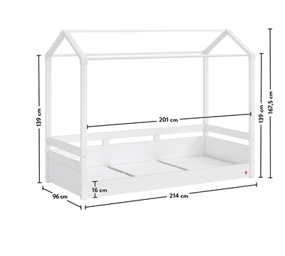 Montes White Tendë perde e shtratit të rrafshët (90x200 cm)