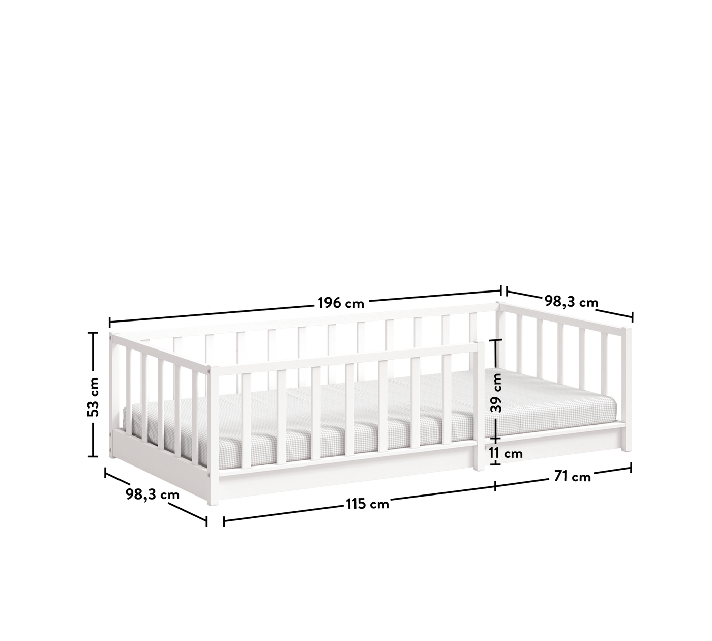 Line Shtrat pa Çati (Montes White) (90x190 cm)