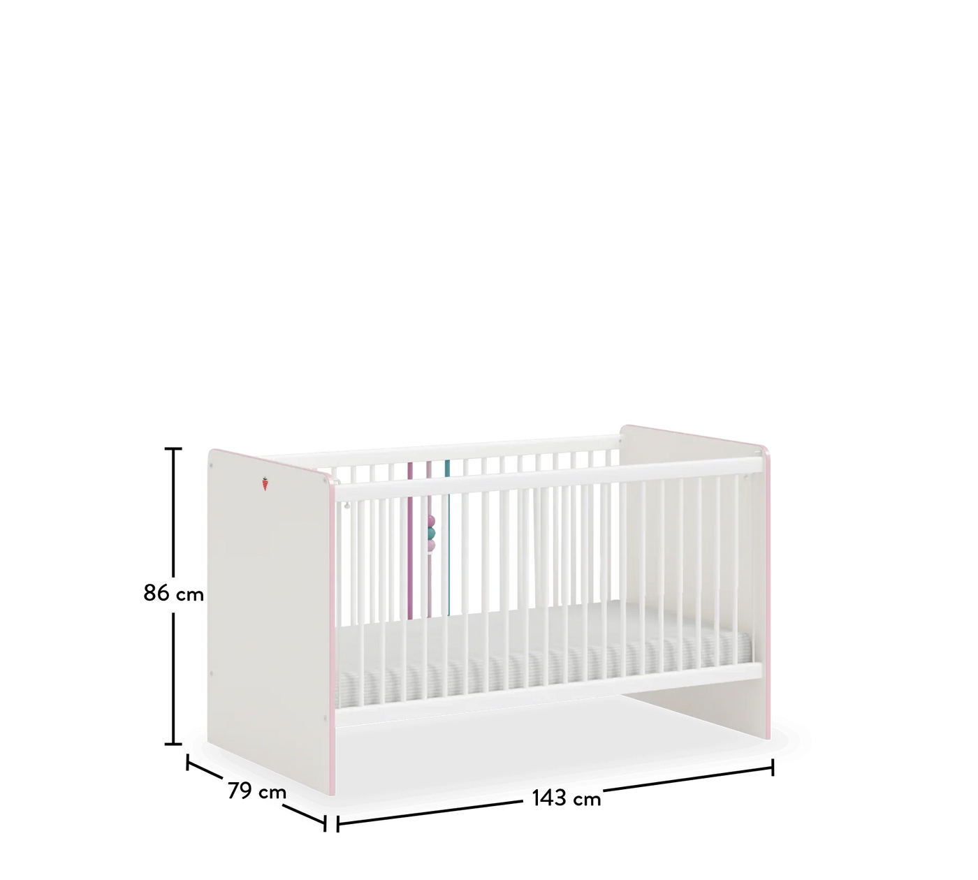 Prenses Shtrat I Bebes me hapje anësore me nivel (70x140 cm)