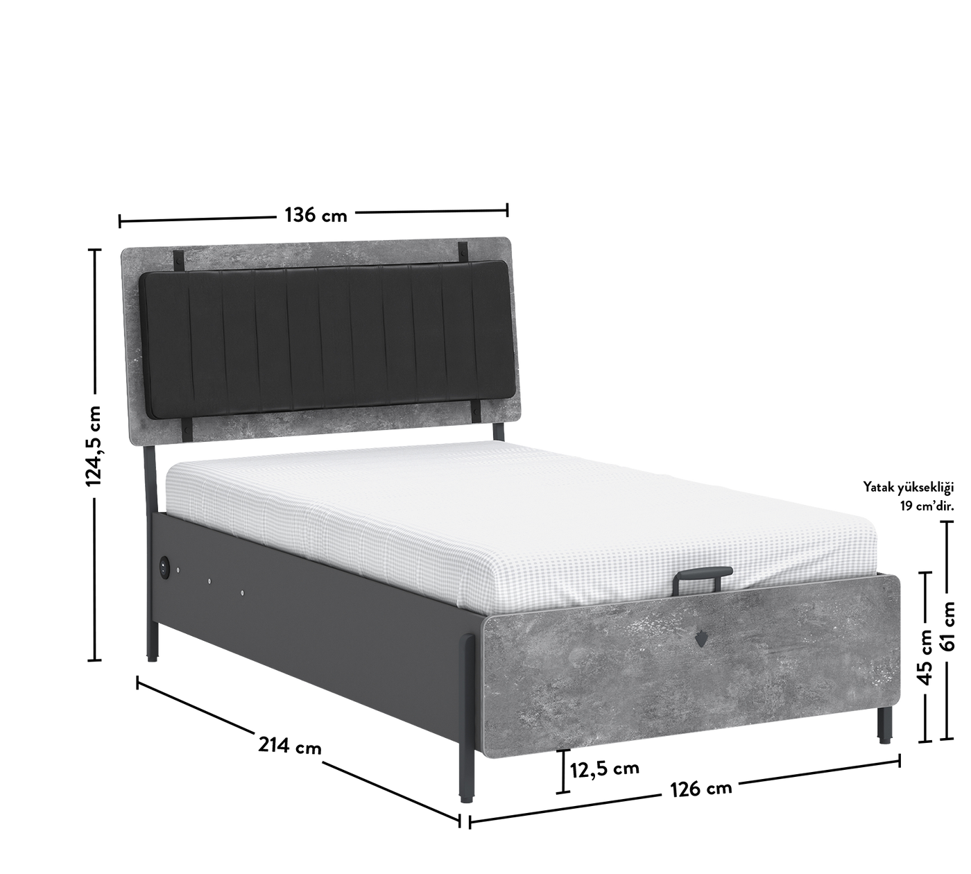 Space Gray Shtrat me bazë (mekanizëm hapjeje)