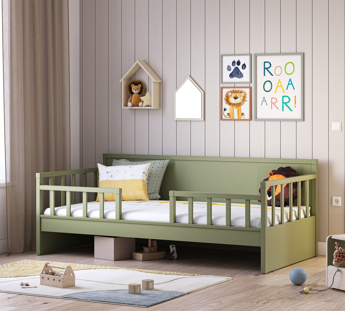 Daybed Shtrat pa Çati (E Gjelbërt) (100x200 cm)