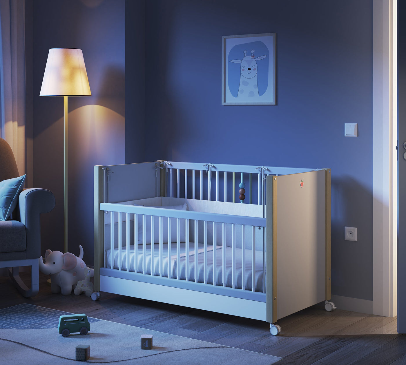 Baby Mino Tekerlekli Shtrati i bebit (Anne Yanı Olabilen) (60x120 cm)