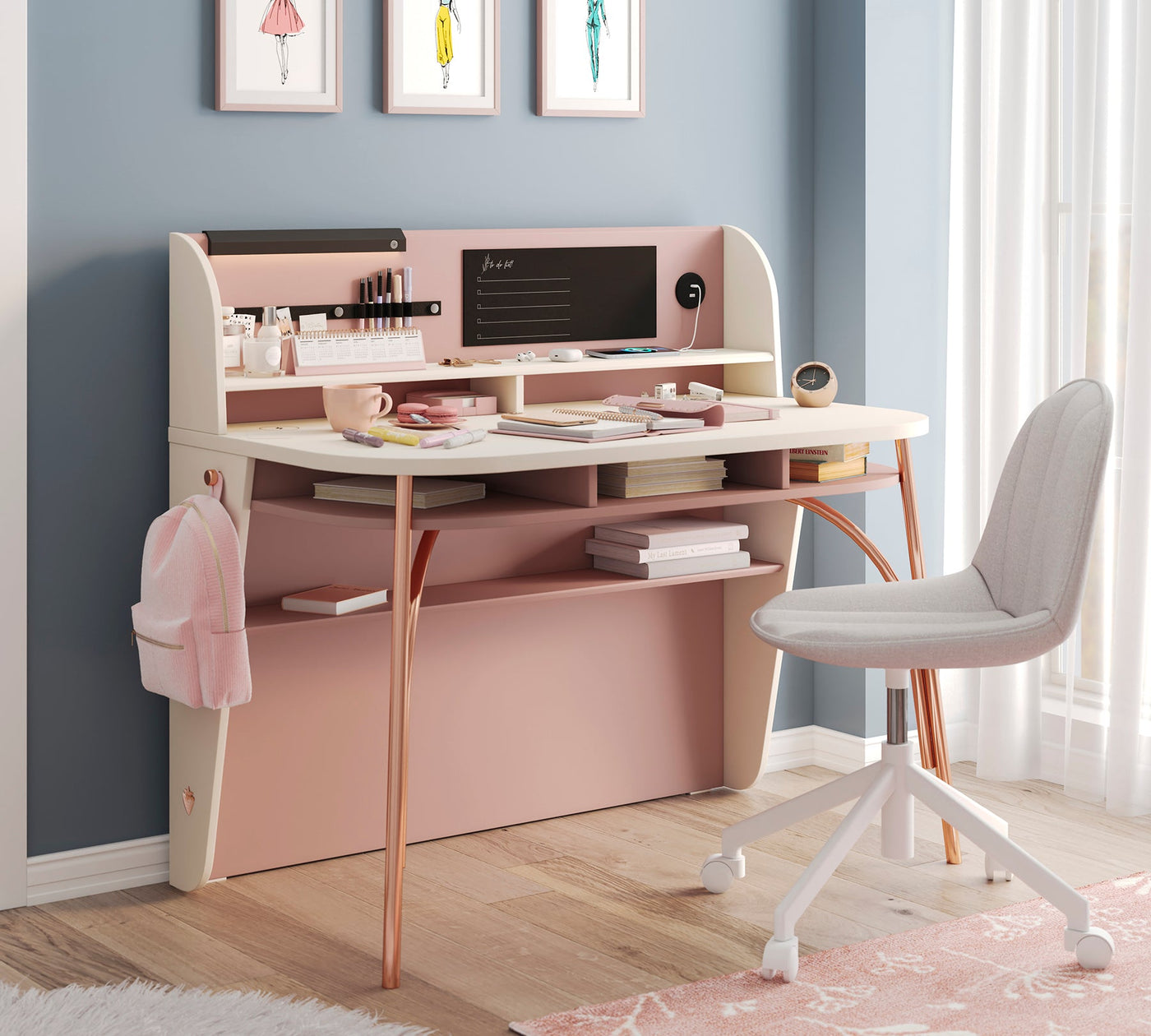 Elegance Metal Ayaklı Tavolinë pune me pjesë të sipërme