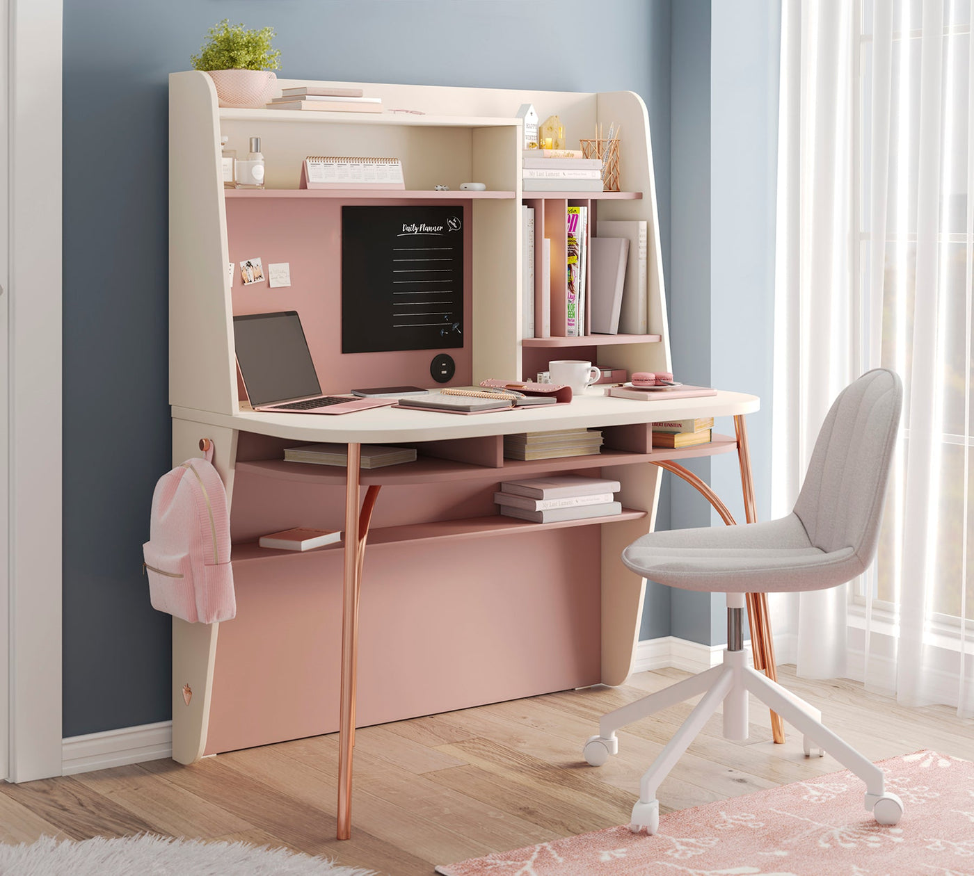 Elegance Yüksek Üniteli Metal Ayaklı Tavolinë pune (pjesa poshtë)