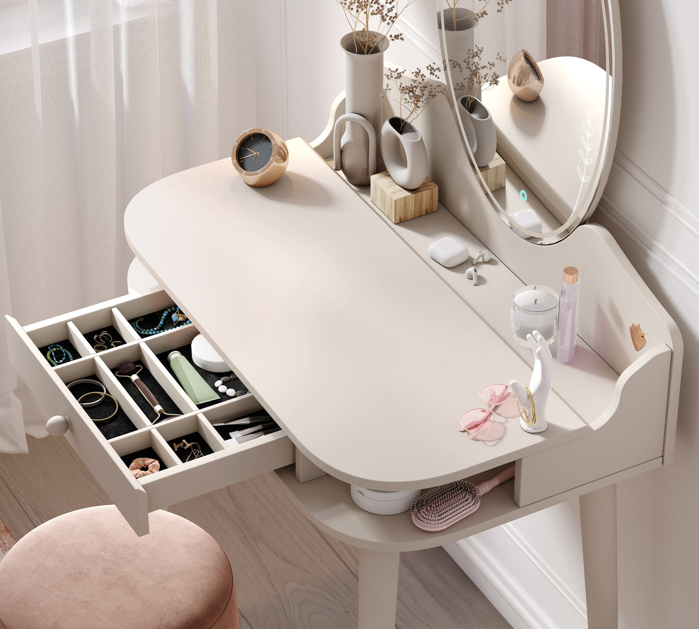 Tavolinë Grimi Krem