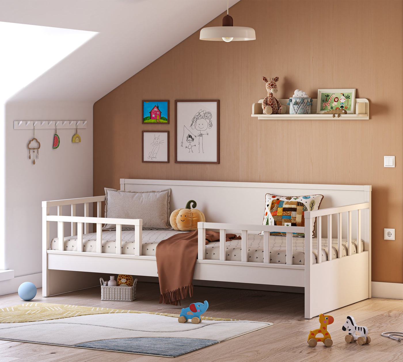 Daybed Shtrat pa Çati (Krem) (100x200 cm)