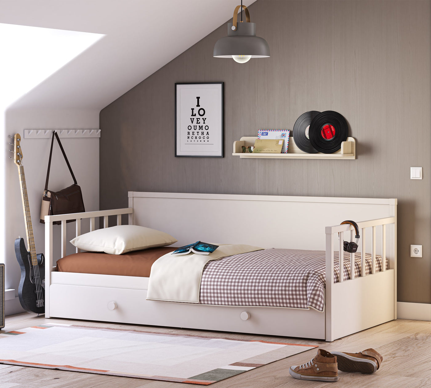 Daybed Shtrat pa Çati Krem (Nënshtrata) (100x200 cm)