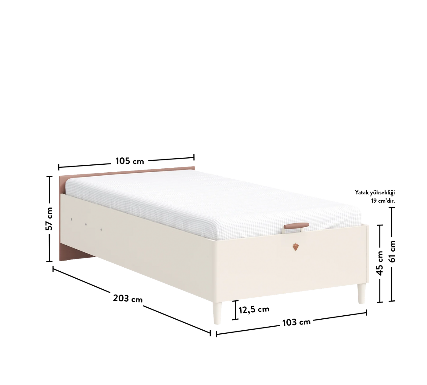 Elegance Shtrat me bazë pa kokë (100x200 cm)