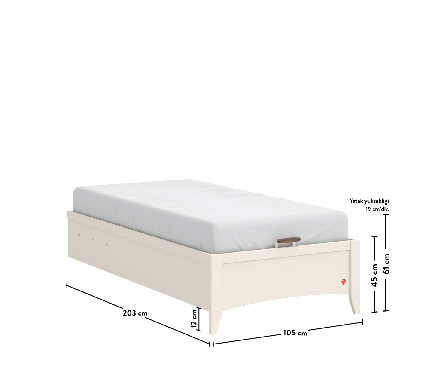 Lapel Shtrat me bazë pa kokë (100x200 cm)