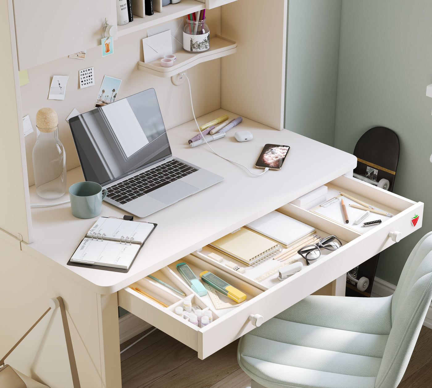 Varia Tavolinë pune e ngushtë pjesa poshtë (Kapaklı Çalışma Üniteli)