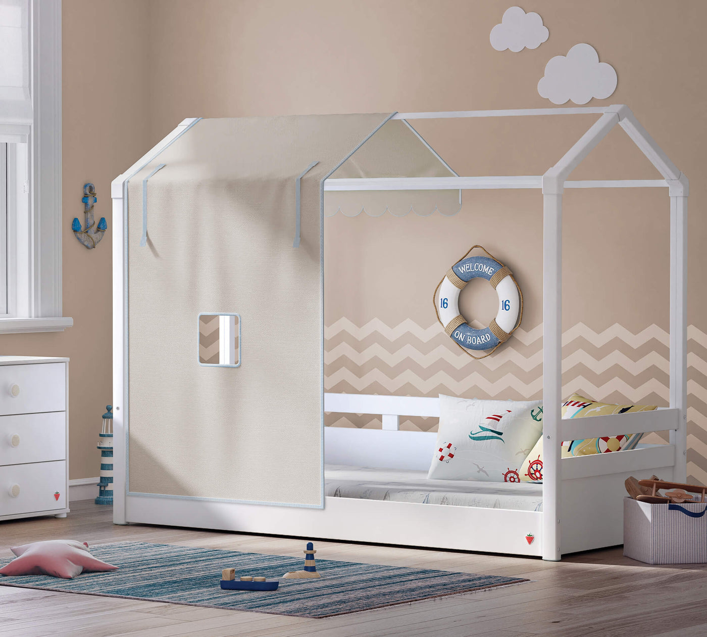 Montes Gjysmë Tendë Jeshile e Shtratit me çati të drejtë