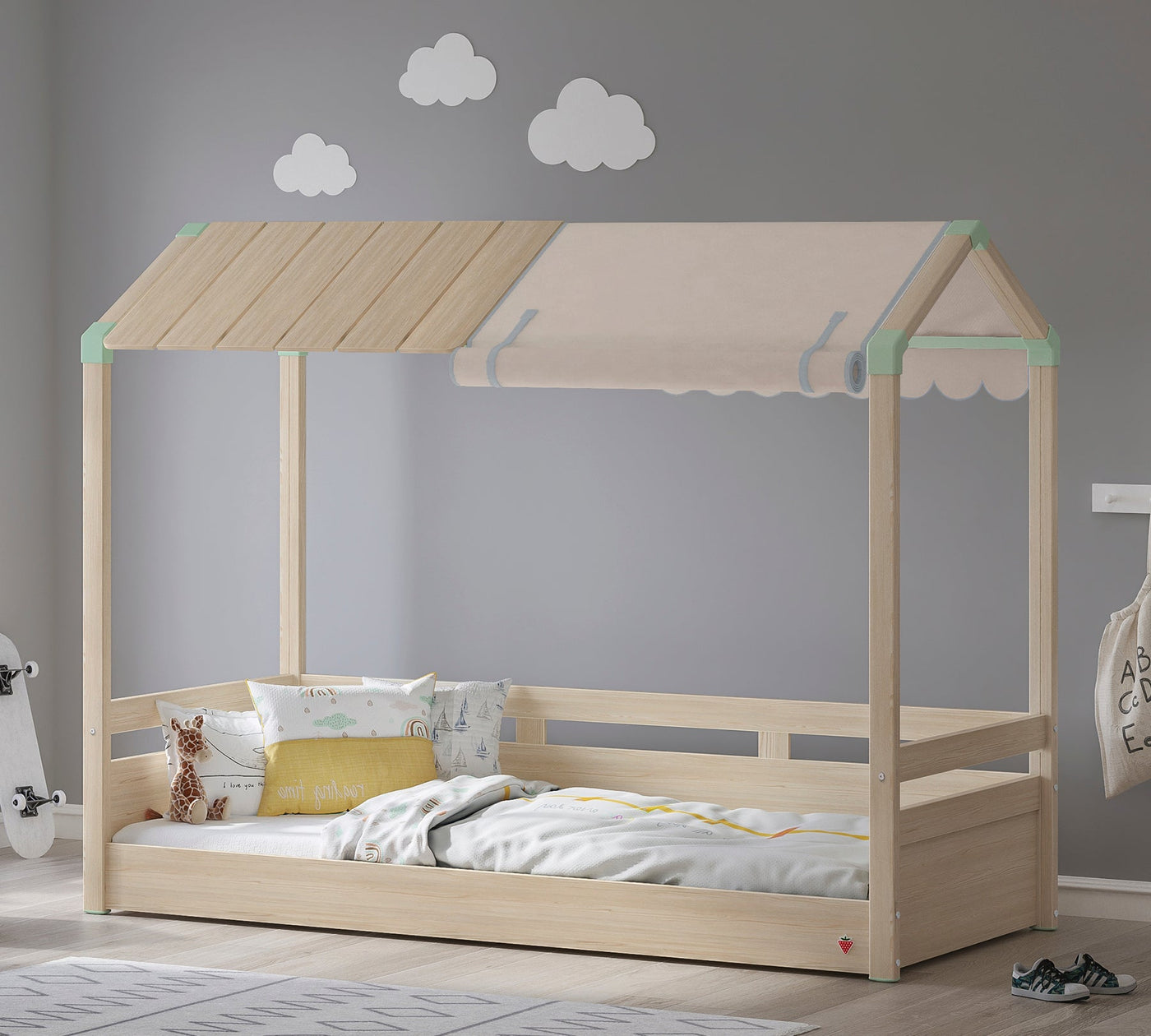 Montes Gjysmë Tendë Jeshile e Shtratit me çati të drejtë