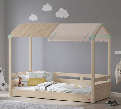 Montes Gjysmë Tendë Jeshile e Shtratit me çati të drejtë