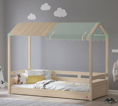 Montes Gjysmë Tendë Jeshile e Shtratit me çati të drejtë