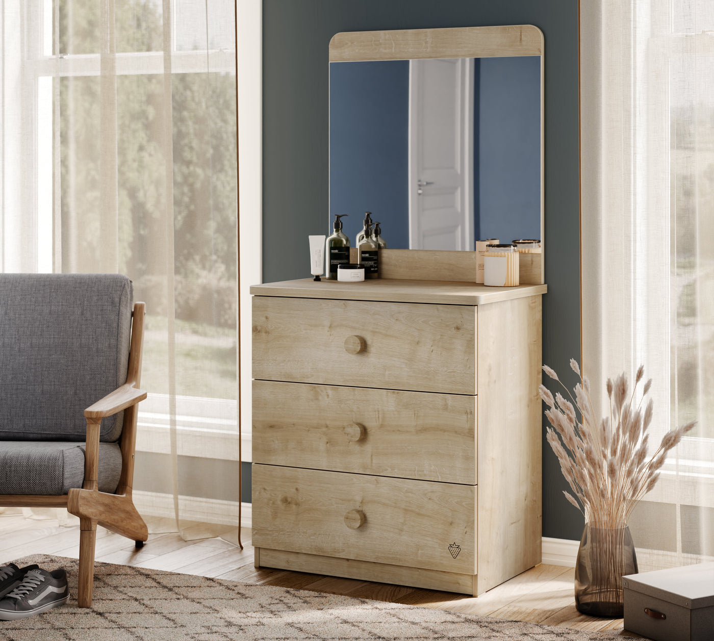 Mocha Komodë me pasqyrë